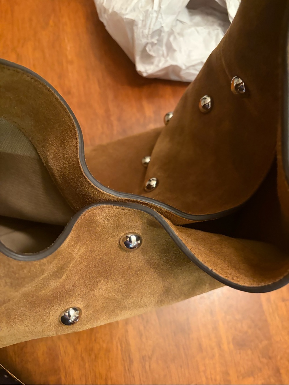 Madewell Mylie Suede Studded Hobo Bag in Brown - Picture 5 of 11